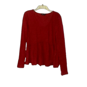 𝅺shein Red Long Sleeve Top